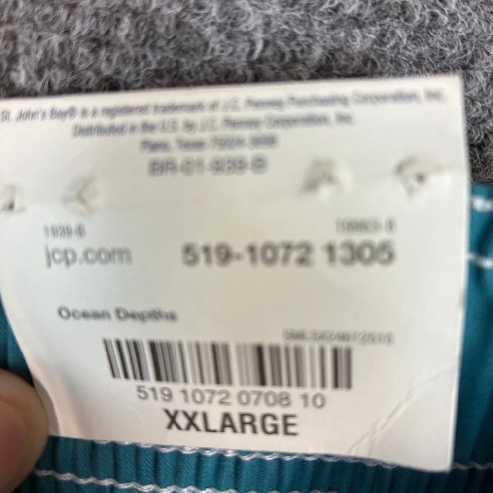 St Johns Bay‎ Mens XXL Swim Trunks Ocean Depths Teal Cargo Mesh Lining 519-1072